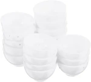 54 Pcs Miniature Food and Play Dolls Bowl Mini Miniature White Plastic Bowls for Dollhouse Accessories Mini House Dish Decor Tablewar, 1.18 X 1.18 X 1.77 Inch