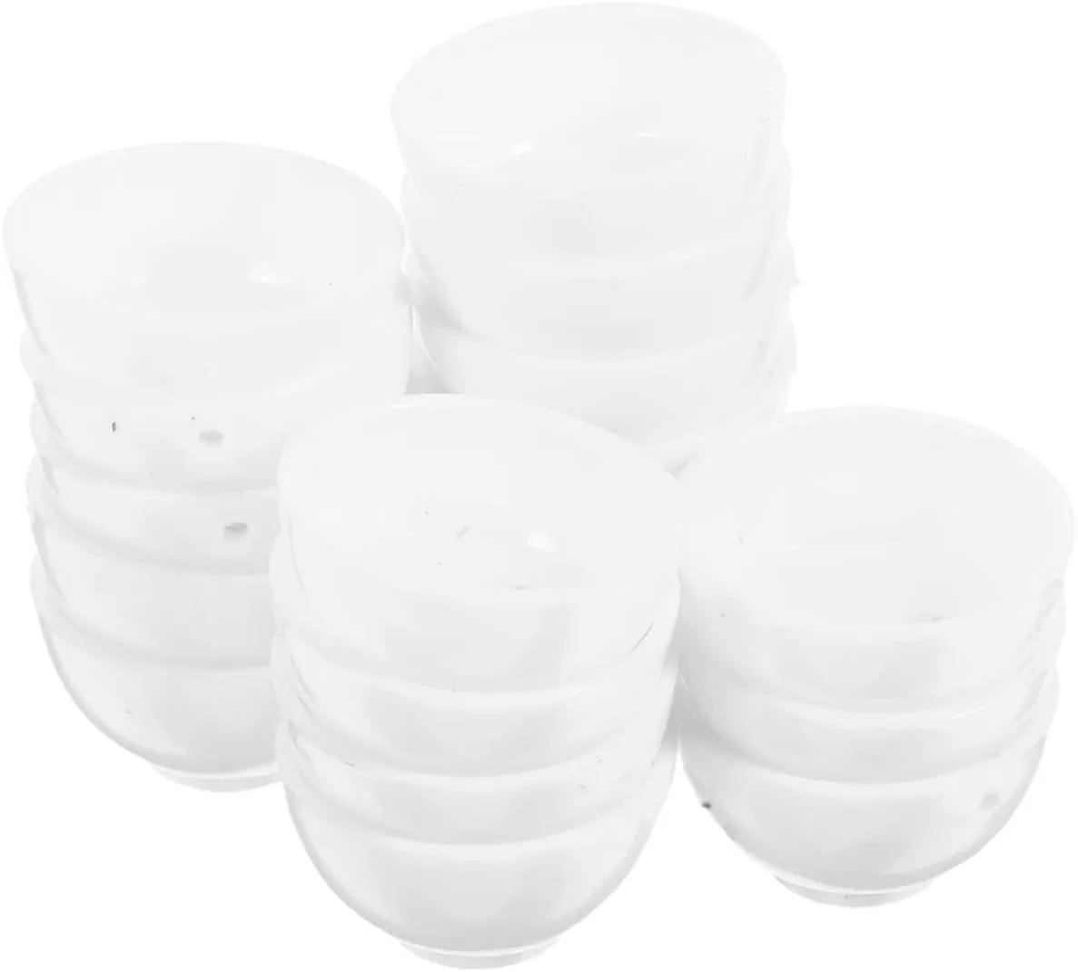 54 Pcs Miniature Food and Play Dolls Bowl Mini Miniature White Plastic Bowls for Dollhouse Accessories Mini House Dish Decor Tablewar, 1.18 X 1.18 X 1.77 Inch