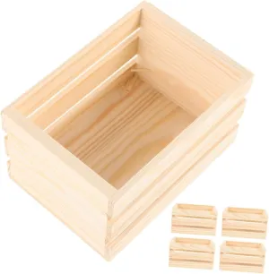 5Pcs Miniature Wooden Crate Dollhouse Storage Box Natural Pine Fruit Basket Model Accessories for DIY Craft Projects and Supermarket Display Durable and Compact Design