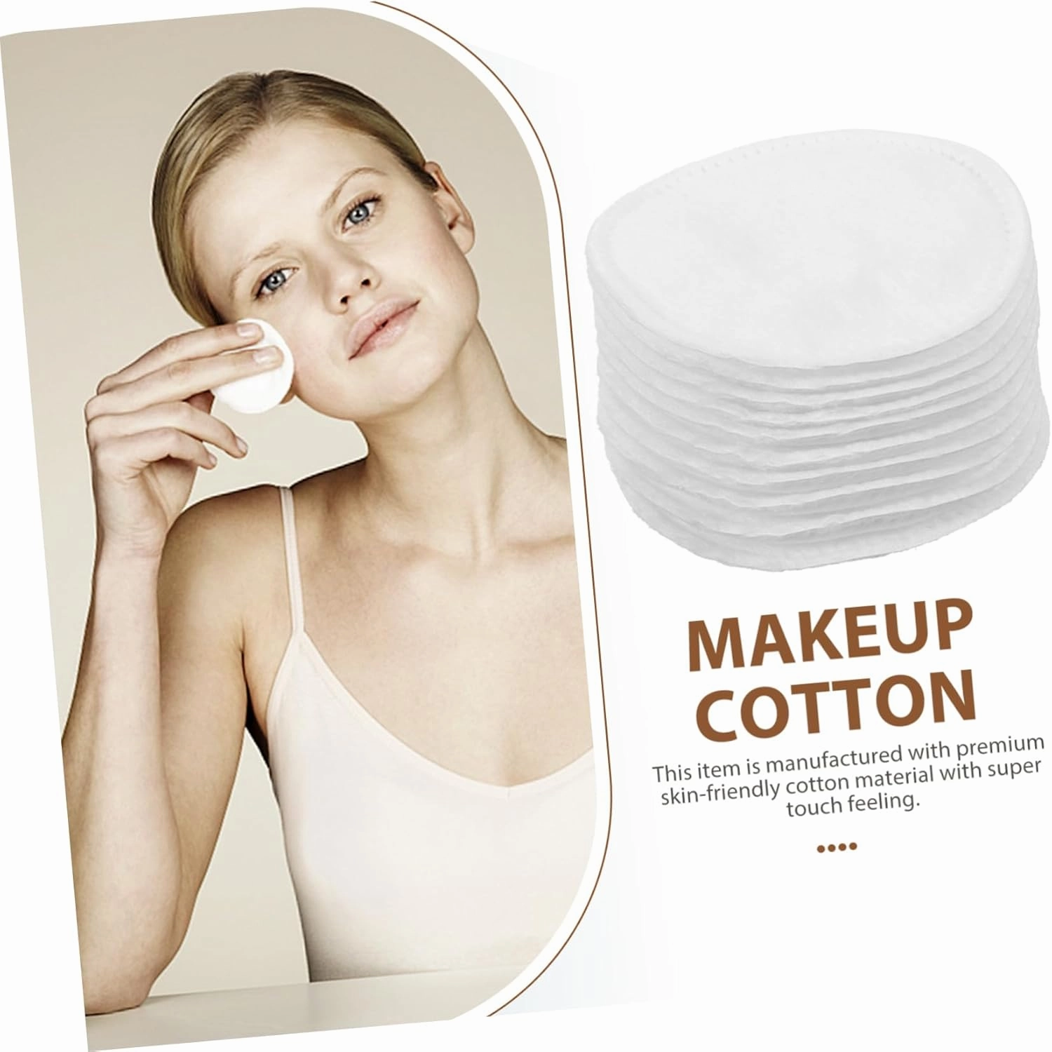 600 Pcs Facial Cotton Pads Makeup Cotton, 200Pcsx3pcs, Whitex3pcs