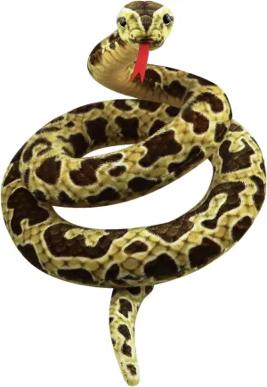 80" Snake Stuffed Animal Plush, Realistic Curling Giant Snake Plush Toys for Kids Zoologist Halloween Costume, Lifelike Boa Constrictor Stuff Snake Soft Plushies Toy Gifts for Kids Birthday