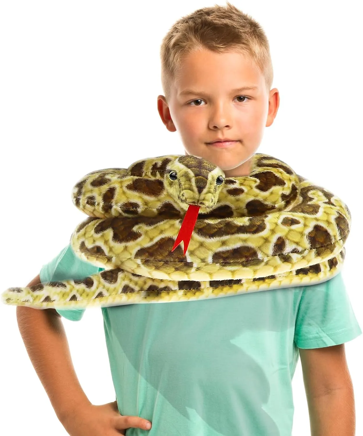 80" Snake Stuffed Animal Plush, Realistic Curling Giant Snake Plush Toys for Kids Zoologist Halloween Costume, Lifelike Boa Constrictor Stuff Snake Soft Plushies Toy Gifts for Kids Birthday