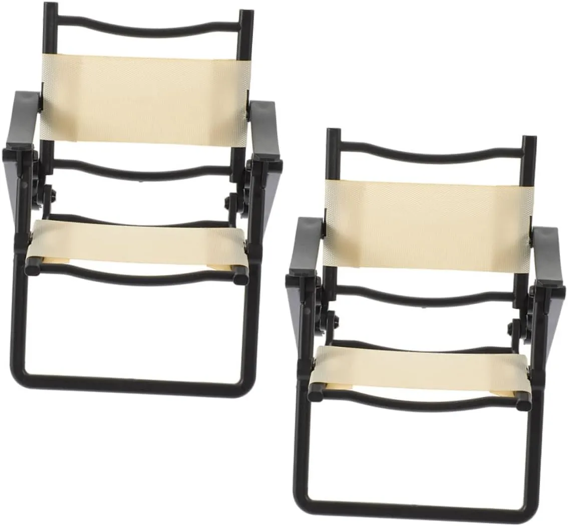 8pcs Miniature Folding Beach Chair Dollhouse Furniture for Creative Play Compact Design for Mini Dollhouse Decor Fits Any Theme Sophisticated Touch