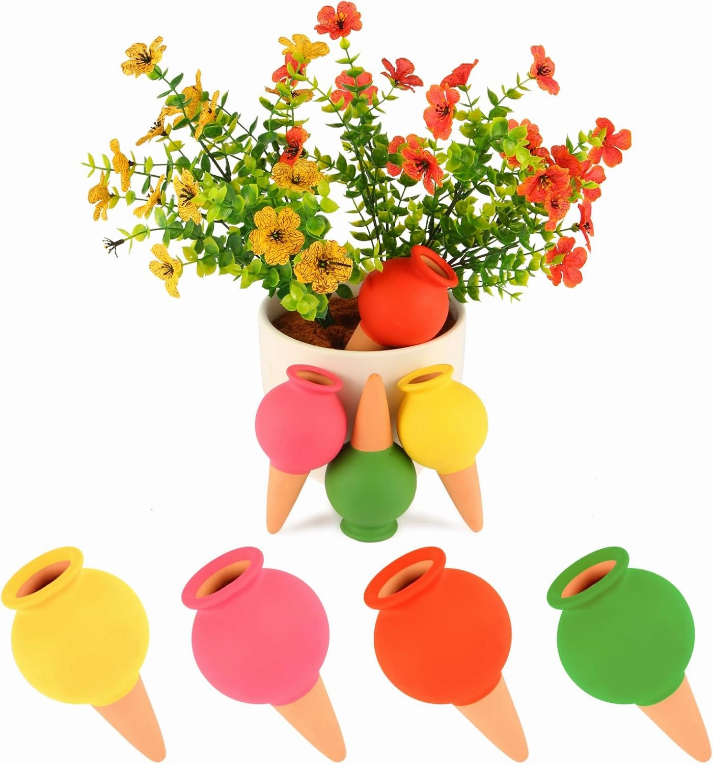 8Pcs Terracotta Plant Watering,Self Watering Spikes Self Watering Planter Insert,Ceramic Automatic Watering Water Seepage Device Suitable for Garden Decoration Plant Accessories