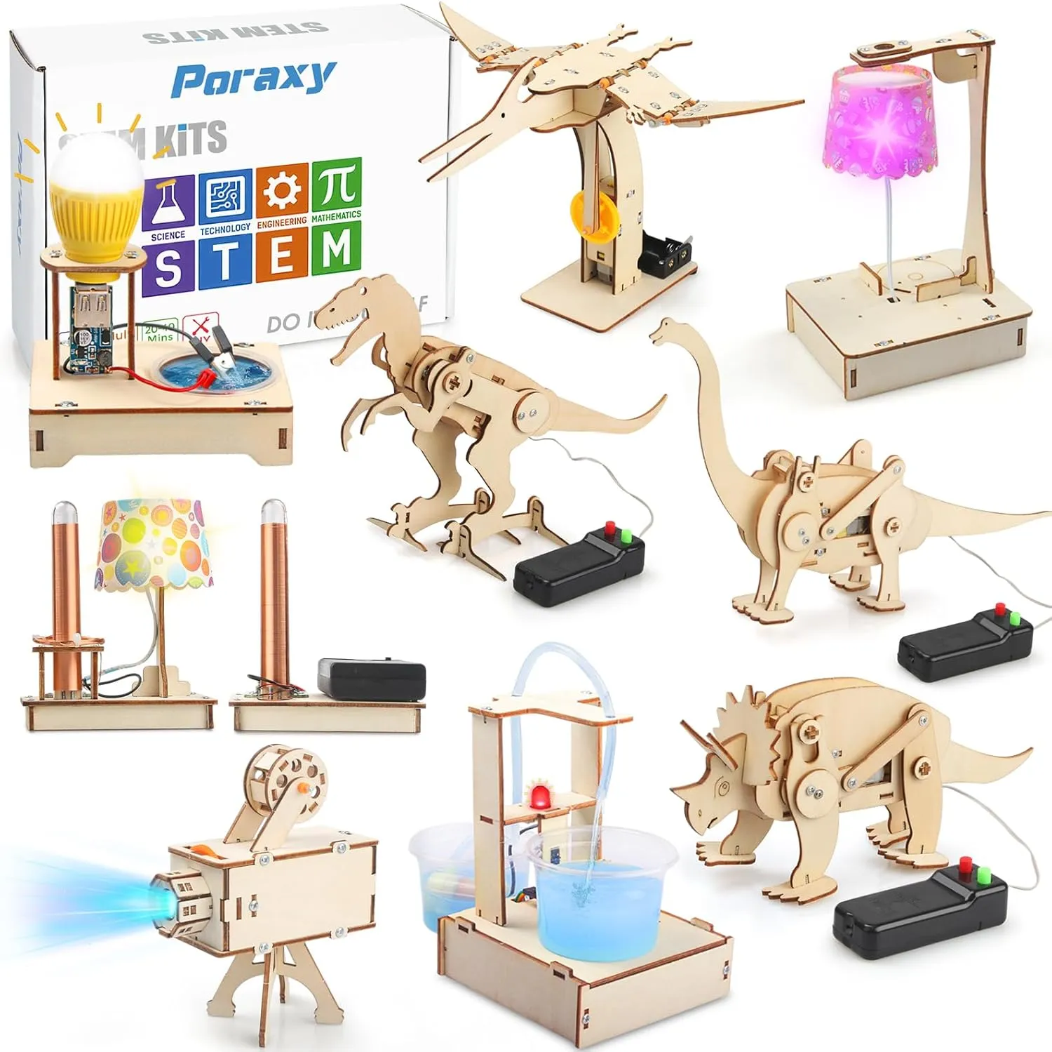 9 Set STEM Science Robot Kits for Kids 8-10-12, Toys for Ages 8-13, Gifts for 8 9 10 11 12 13 Year Old Boys and Girls, Crafts Building Kits, Educational Engineering Experiments Projects