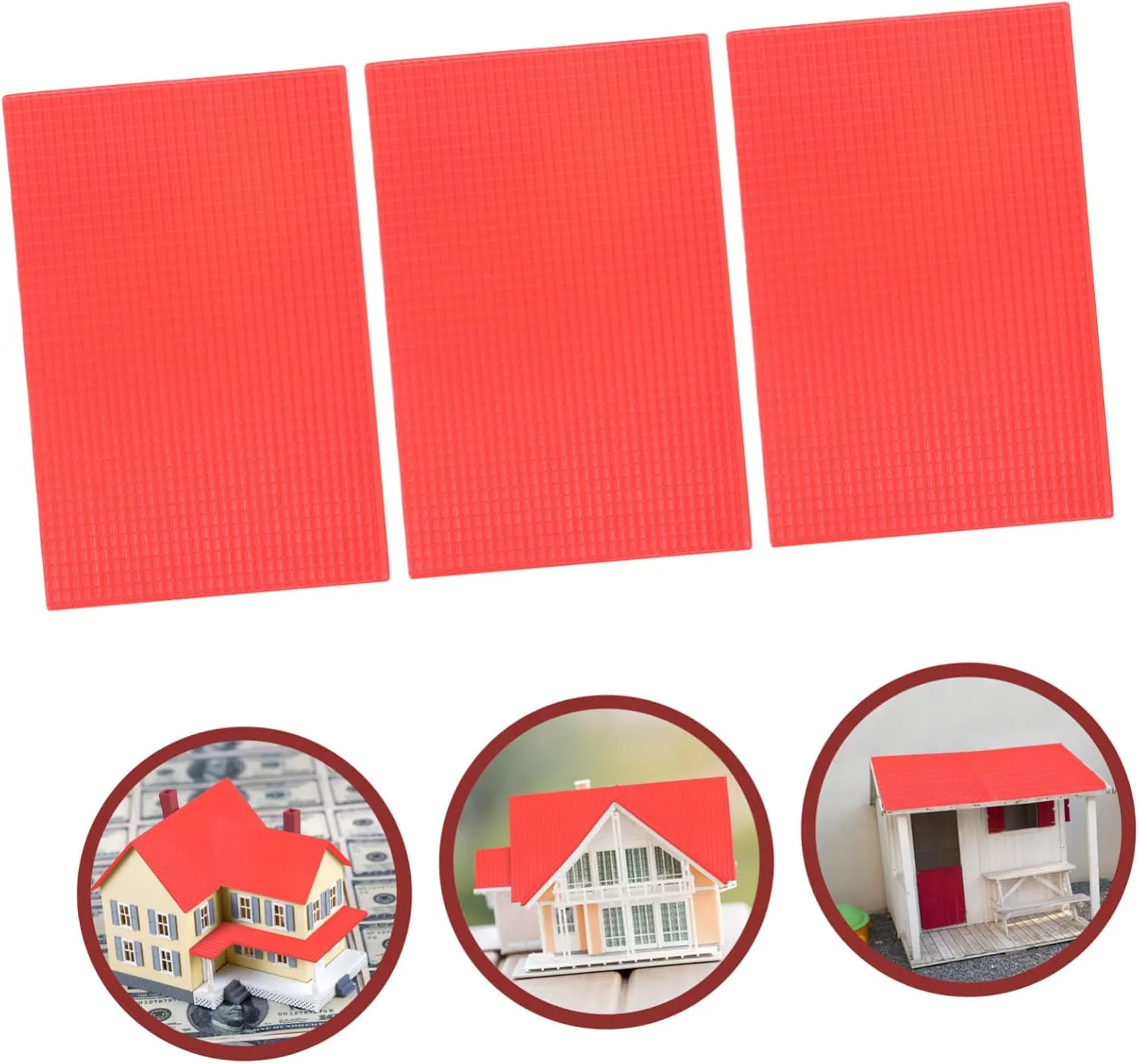 9pcs Simulation Red Tile Model for Roof Tile Decor Elegant Miniature Landscaping Ornament for Sand Table and Dollhouse Compact Design Smooth Edges