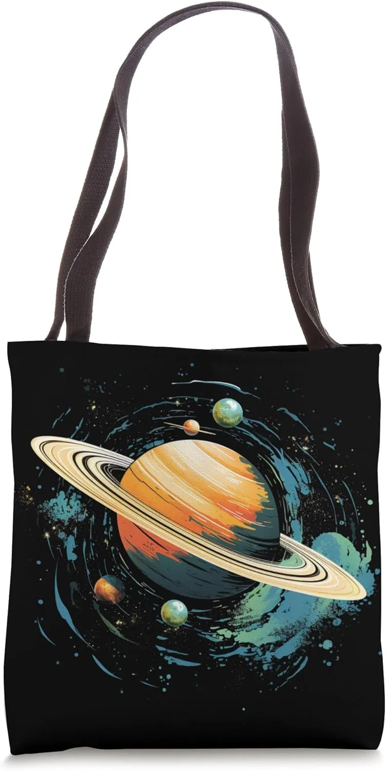 A Drawing of Saturn's Rings and Mystique Tote Bag