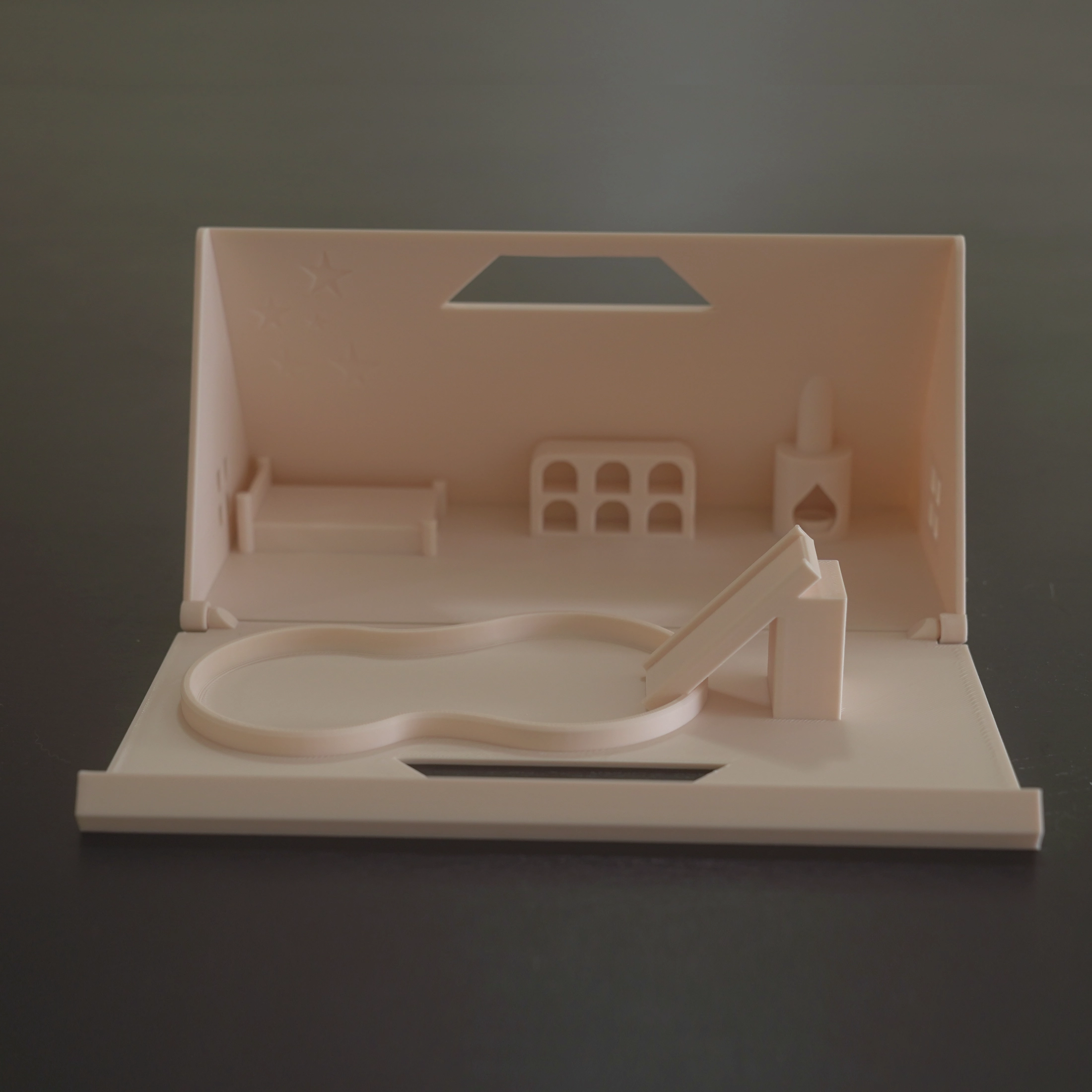 A-Frame Dollhouse, Fold-n-Go A Frame Doll house, Dollcabin, Minimal Dollhouse with furniture, Playhouse