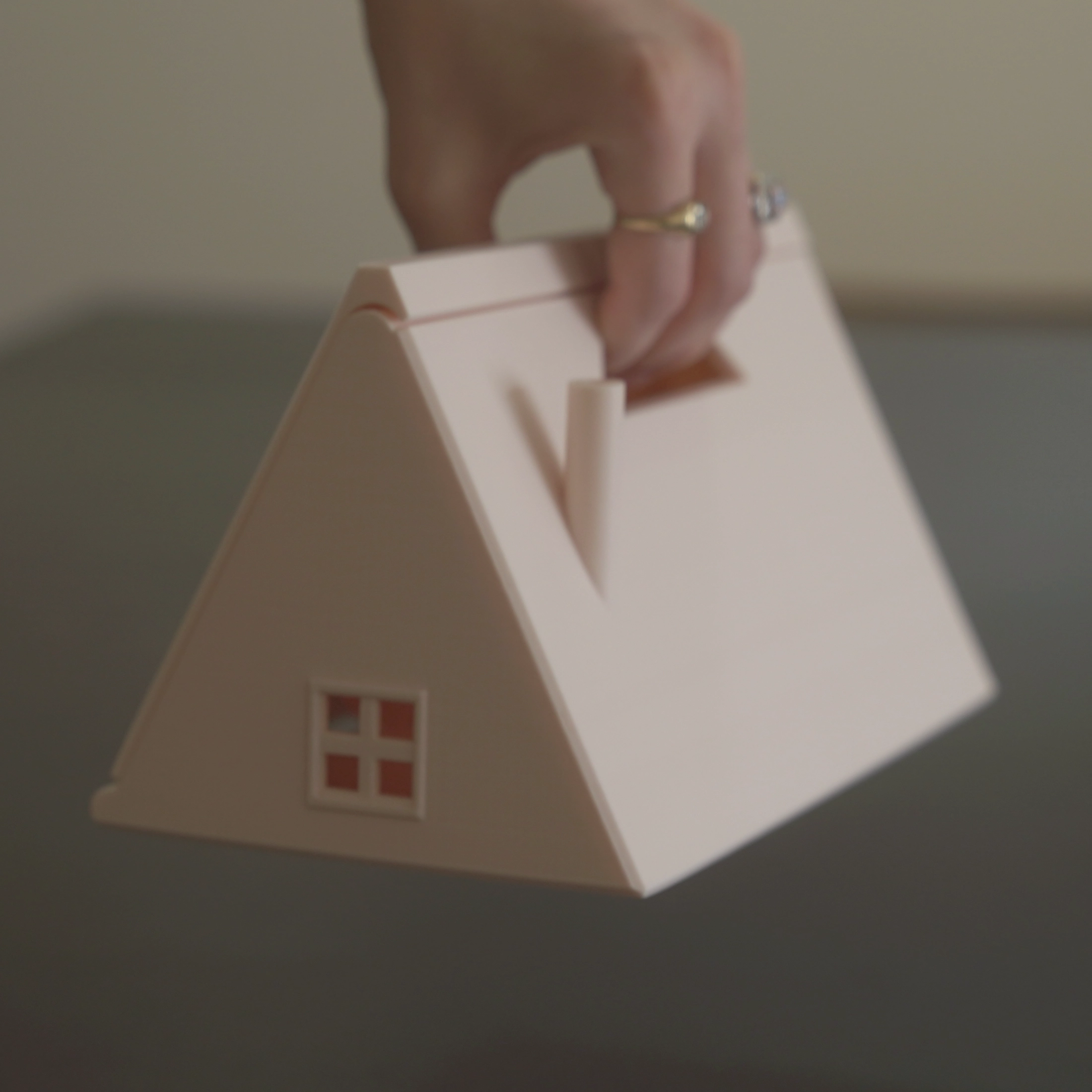 A-Frame Dollhouse, Fold-n-Go A Frame Doll house, Dollcabin, Minimal Dollhouse with furniture, Playhouse