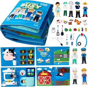 Adena Montessori Busy Book Montessori Toys, Sensory Board Educational Activities for Learning Fine Motor Skills,Christmas Birthday Gifts for Girls Boys Toddlers 3  Years Travel Toys for Airplane Car