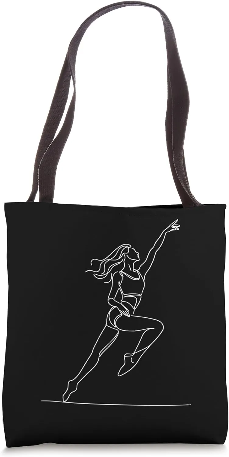 Aerobics With Line Art Drawing Aerobic Participant Tote Bag