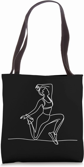 Aerobics With Line Art Drawing Aerobic Participant Tote Bag
