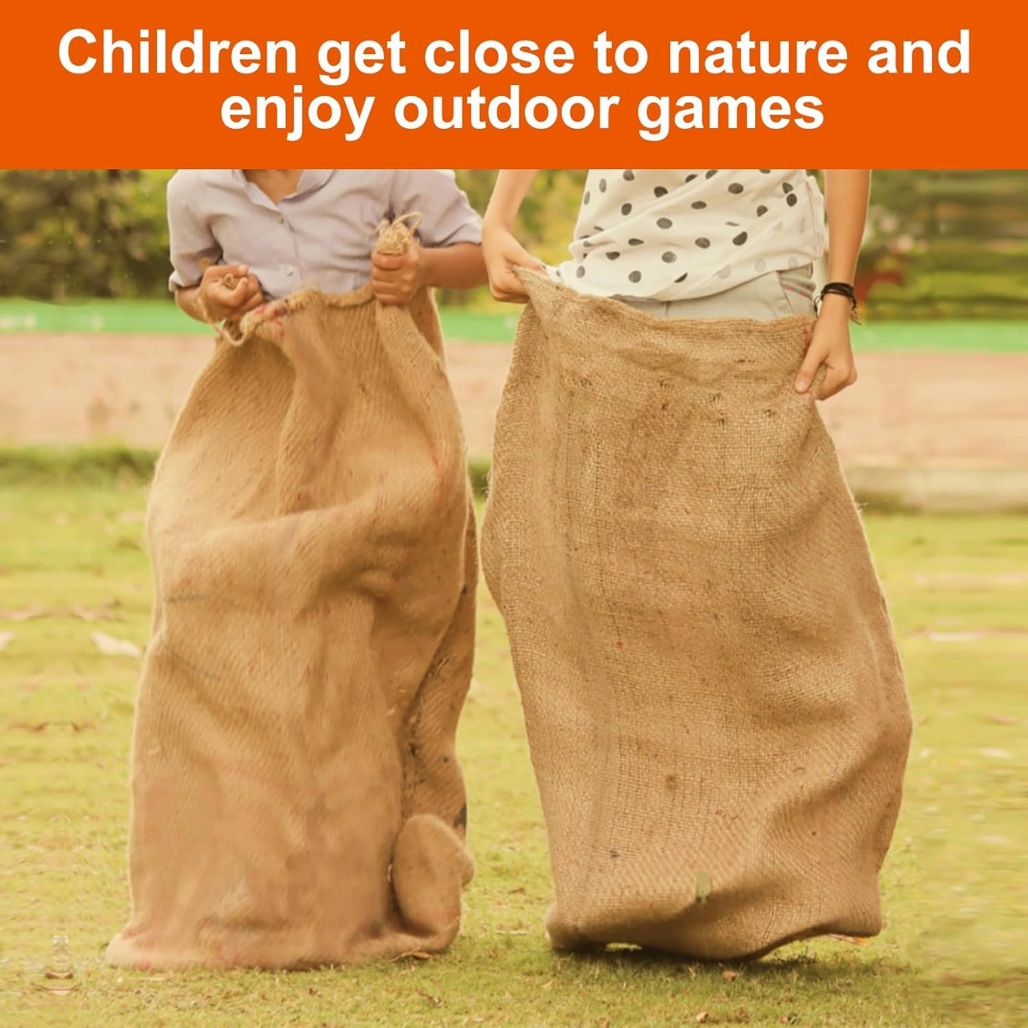 Agfabric 12pack 24"x40" Burlap Potato Sack Race Bags for Kids & Adults, Durable Sack Race Bags Outdoor Lawn Games, Easter, BBQ, Picnic, Block Party, Family Reunion, Birthday, Halloween - Set of 12