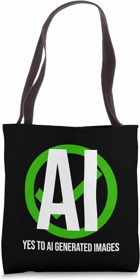 AI Art Yes to Ai Generated Artwork Tote Bag