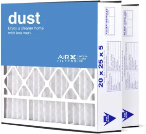 AIRx Filters 20x25x5 MERV 8 HVAC AC Furnace Air Filter Replacement for Air Bear Trion 255649-102, Dust 2-Pack, Made in the USA