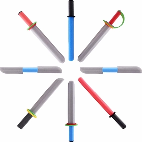 AISYAH Foam Swords for Kids-8 PCS-Weapons Toy-Pretend Play Toy Set, 17 Inch Ninja Weapons Toy, Kids Toy Sword Warrior Ninja Samurai Knight Toy Set, Party Supplies Gift Toys for Boys & Girls