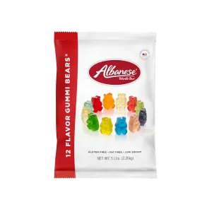 Albanese World's Best 12 Flavor Gummi Bears, 5lbs of Candy, Soft & Chewy Candy Snack, Fruity Flavor Assortment