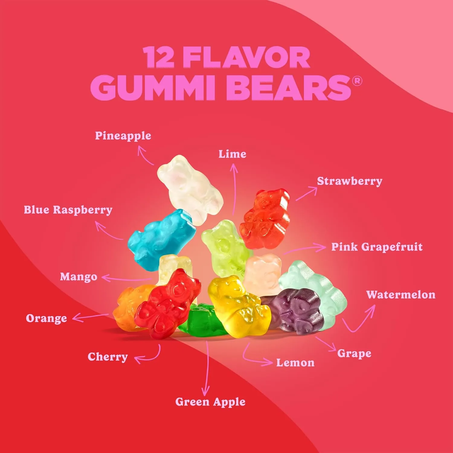 Albanese World's Best 12 Flavor Gummi Bears, 5lbs of Candy, Soft & Chewy Candy Snack, Fruity Flavor Assortment
