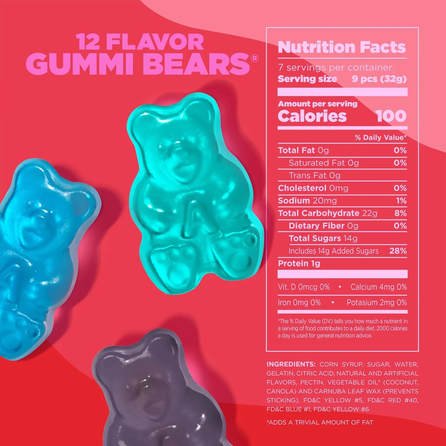 Albanese World's Best 12 Flavor Gummi Bears, 5lbs of Candy, Soft & Chewy Candy Snack, Fruity Flavor Assortment