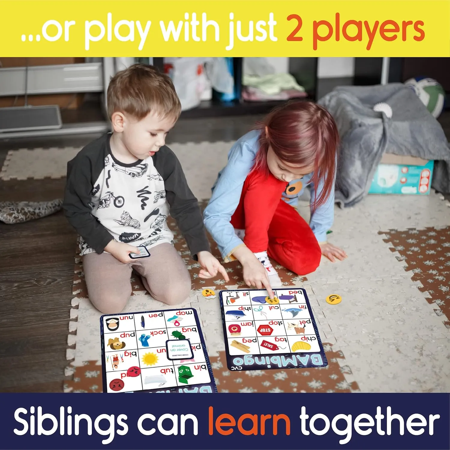 Alphabet and Phonics Bingo - ABC Learning Letter Recognition and CVC Words with Pictures - Phonics Games for Kids Ages 3-6 yrs Preschool Kindergarten
