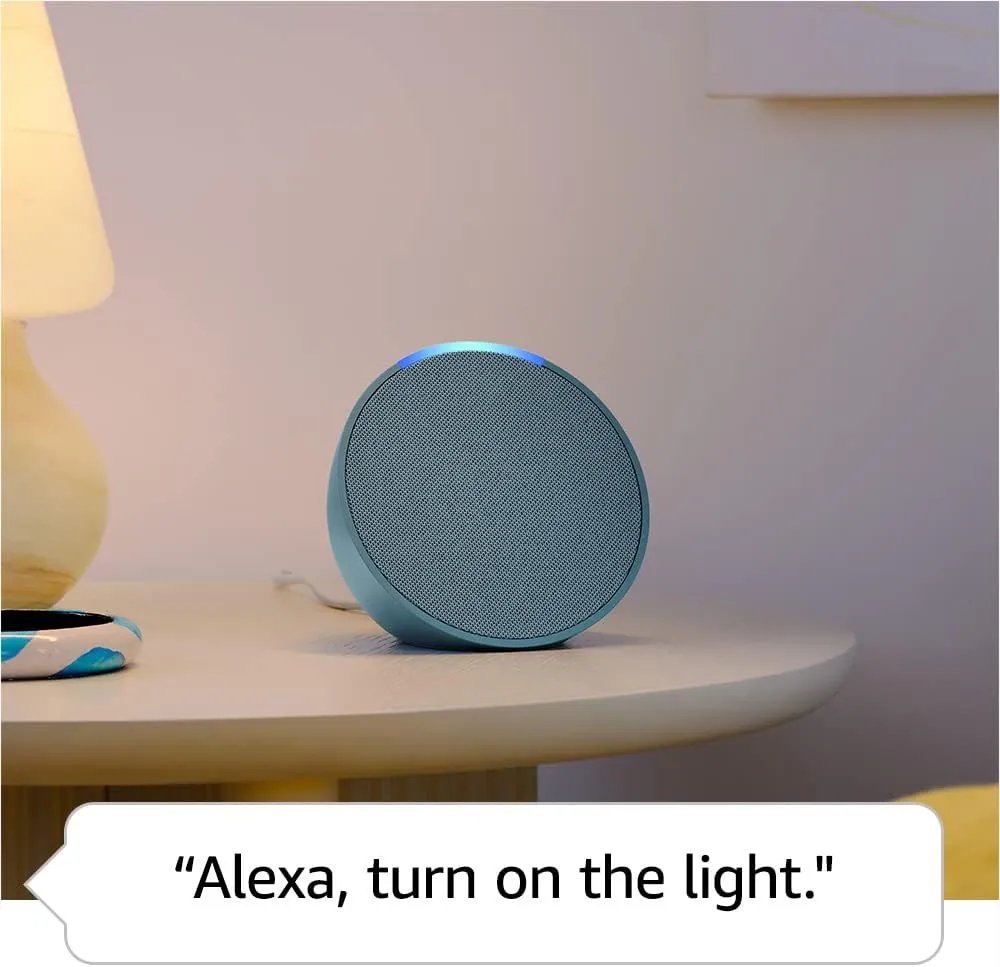 Amazon Echo Pop (newest model), Our smallest Alexa speaker, Fits in any room, Lavender Bloom