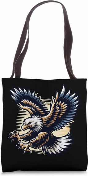American Bald Eagle Swooping Photo Portrait Bird Photograph Tote Bag