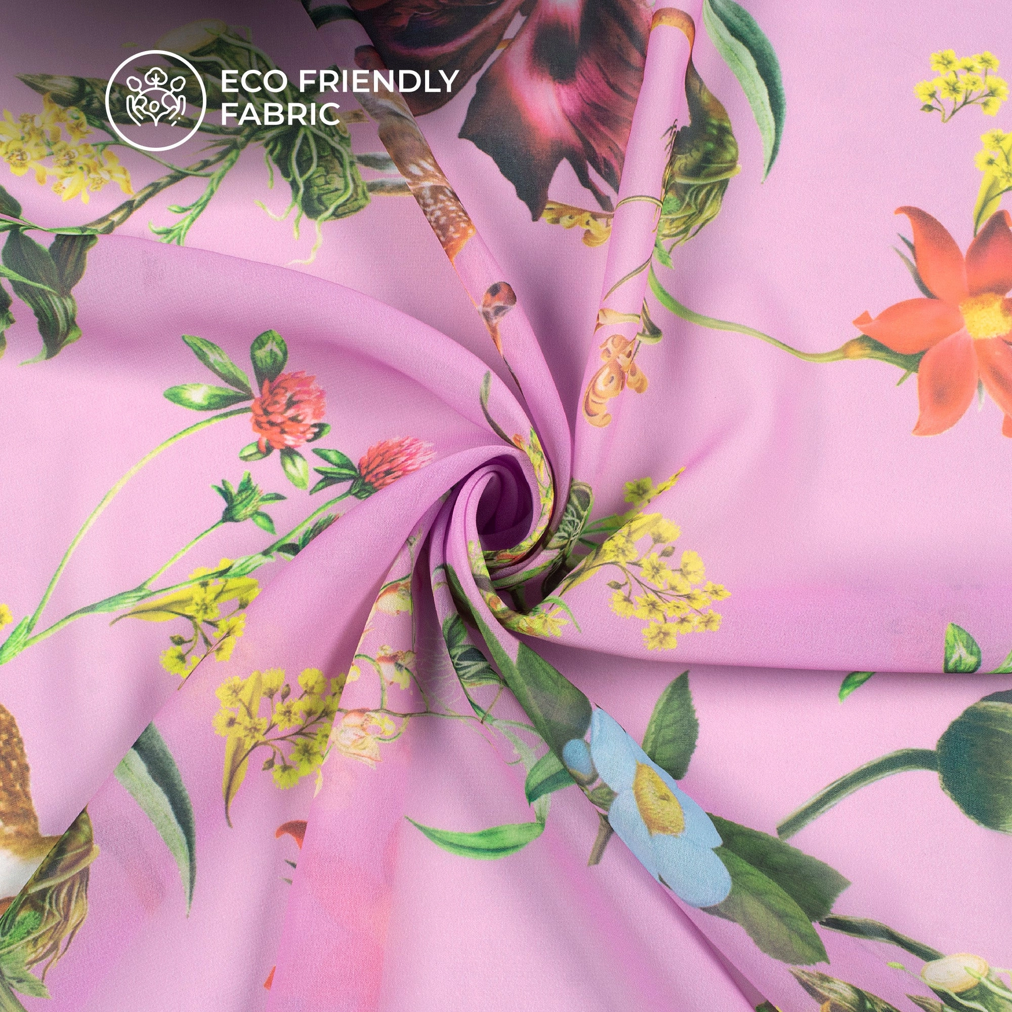 Anciant Mughaal Floral Digital Print Lightweight Georgette Fabric