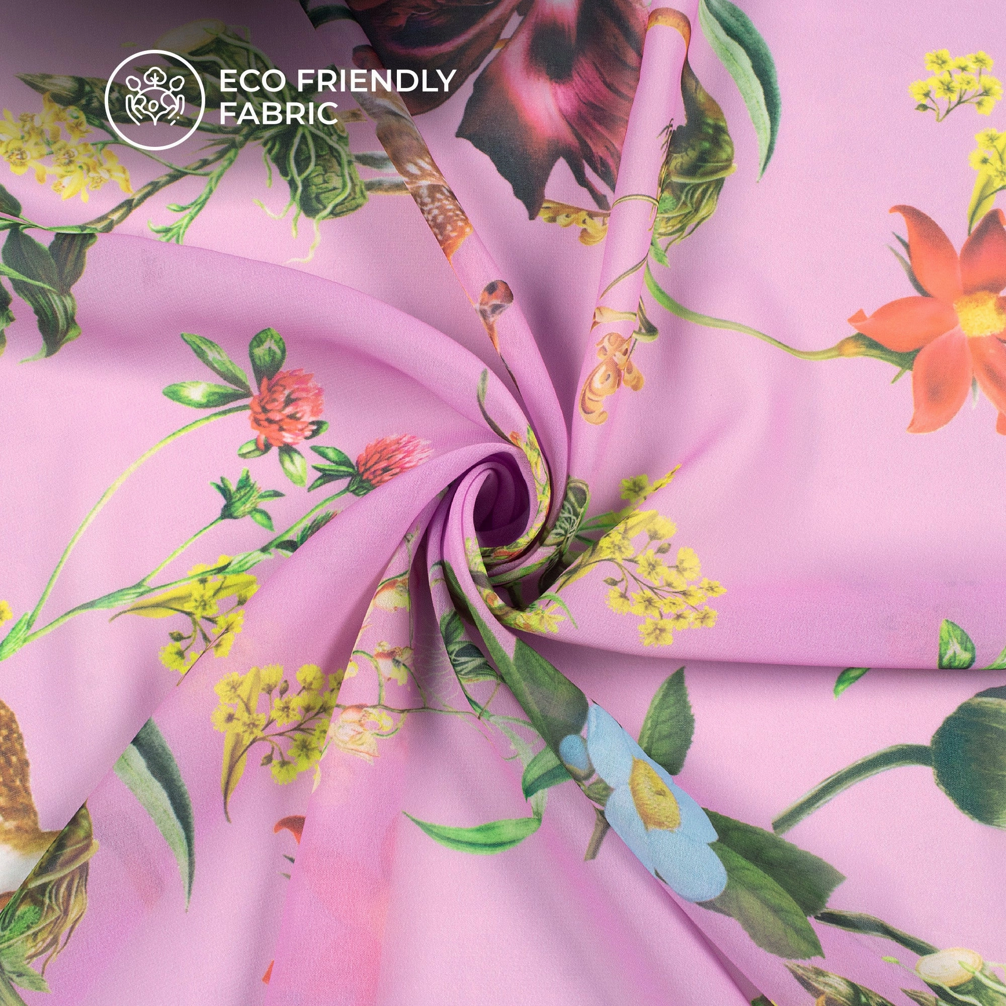 Anciant Mughaal Floral Digital Print Lightweight Georgette Fabric