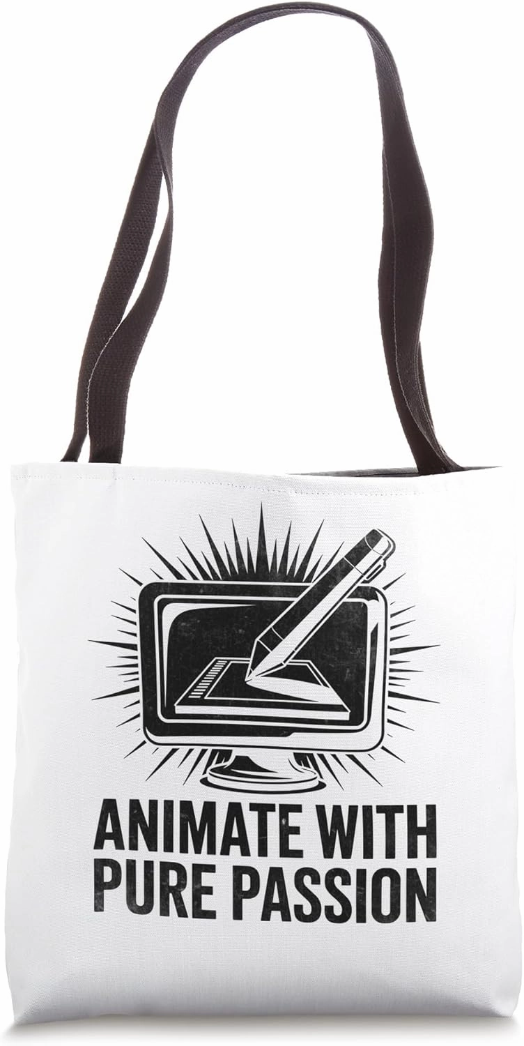 Animate With Pure Passion Animation Draw Sketch Animate Tote Bag