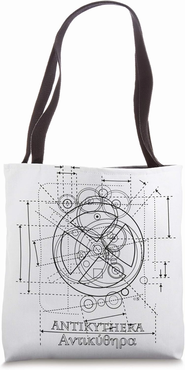Antikythera Mechanism Drawing Tote Bag