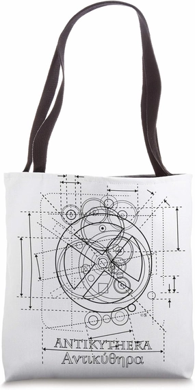Antikythera Mechanism Drawing Tote Bag