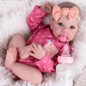 Aori Reborn Baby Dolls Girl - 20 Inch Realistic Newborn Lifelike Baby Doll with Hand-Painted Features & Weighted Cloth Body - Cuddle Companion Doll, Gift for Seniors, Collectors & Kids 3 