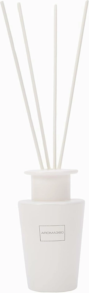 Aroma360 Reed Diffuser - Reed Diffuser with Fragrance Oil - Scents Inspired by Ritz Carlton - Scent Includes Ozone, Jasmine & Black Pepper, Escapade - White, 100mL/3.38 fl oz