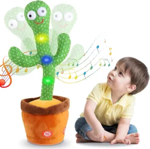 Aunpoos Kids Dancing Talking Cactus Toys for Baby Boys and Girls, Singing Mimicking Recording Repeating What You Say Sunny Cactus Toy with 120 English Songs Smart Toy