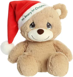 Aurora® Festive Precious Moments™ My Beary 1st Christmas Stuffed Animal - Cherished Memories - Enduring Comfort - Brown 12 Inches