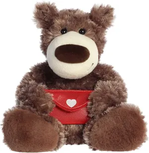 Aurora® Heartwarming Valentine Honey Bear™ with Envelope Stuffed Animal - Decorative Companion - Romantic Plush - Brown 12 Inches