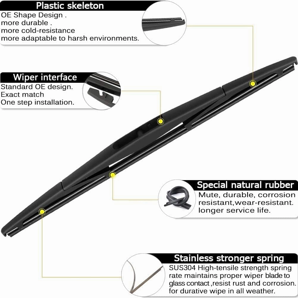 AUTOBOO 16" 16" Windshield Wipers with 12 Inch Rear Wiper Blade Replacement for Jeep wrangler JL 2018 2019 2020 2021 2022 2023-Original Factory Quality (Pack of 3)