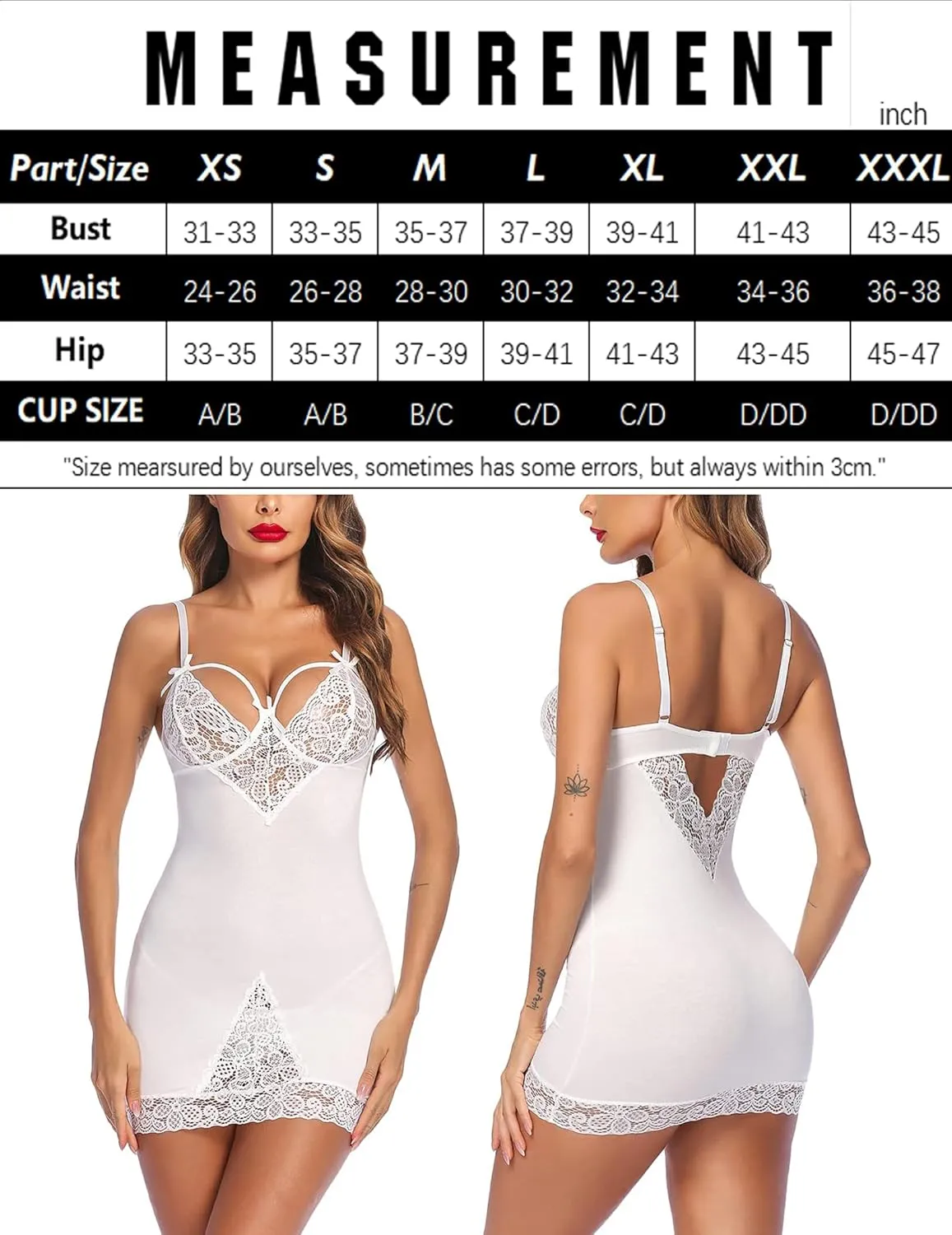 Avidllove Women Chemises Lingerie Lace Babydoll lingerie Sexy Teddy V Neck Sleepwear