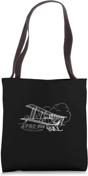 Avro 504 Biplane Flying Clouds Tote Bag