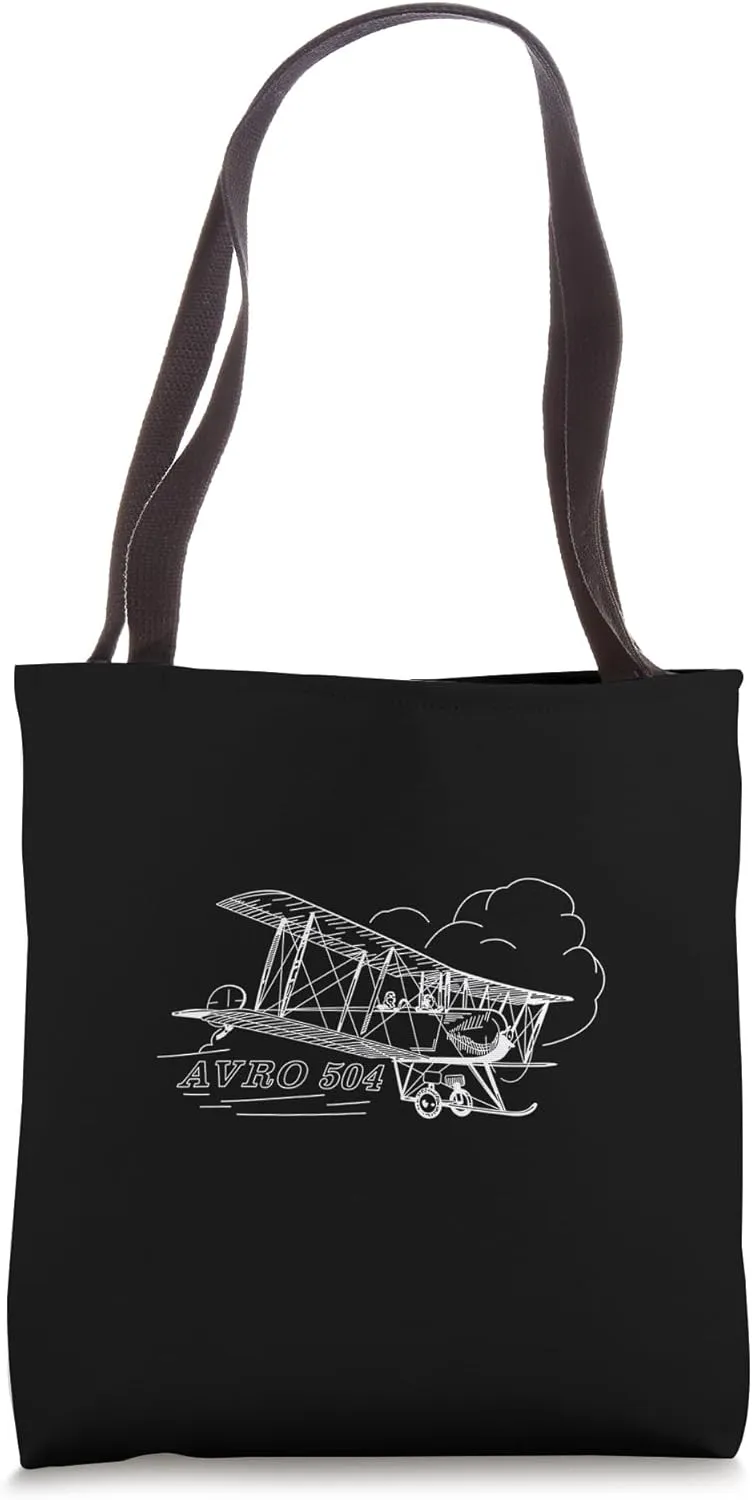 Avro 504 Biplane Flying Clouds Tote Bag