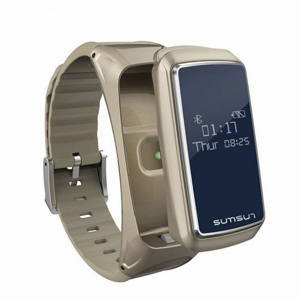 B7 Bluetooth Headset Heart Rate Monitor Smart Wristband Golden