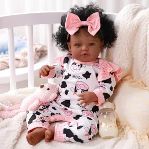 BABESIDE Black Baby Dolls Girl - 20 -Inch Lifelike Realistic Newborn Baby Dolls Real Life Baby with Clothes and Toy Gift for Kids Age 3 