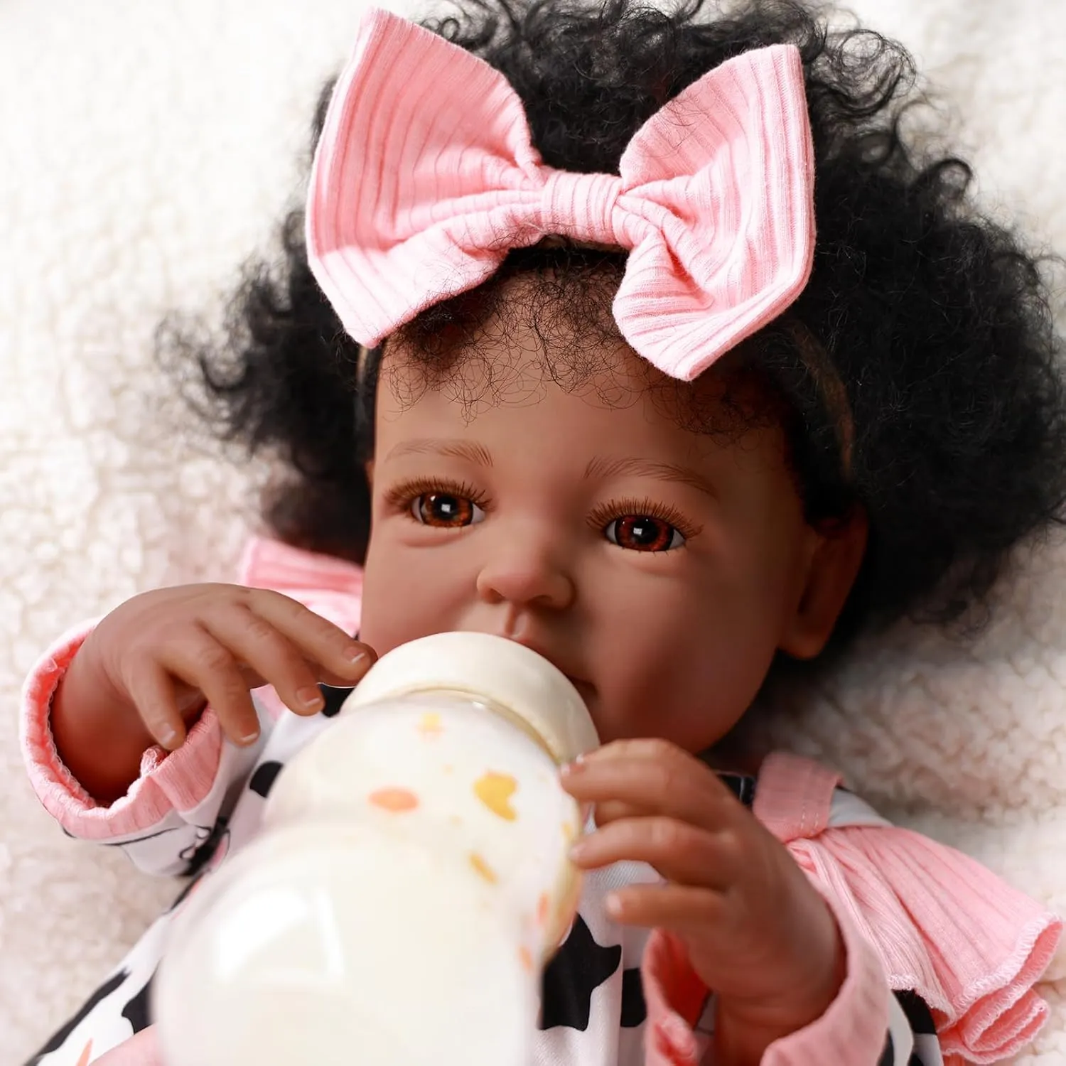 BABESIDE Black Baby Dolls Girl - 20 -Inch Lifelike Realistic Newborn Baby Dolls Real Life Baby with Clothes and Toy Gift for Kids Age 3 