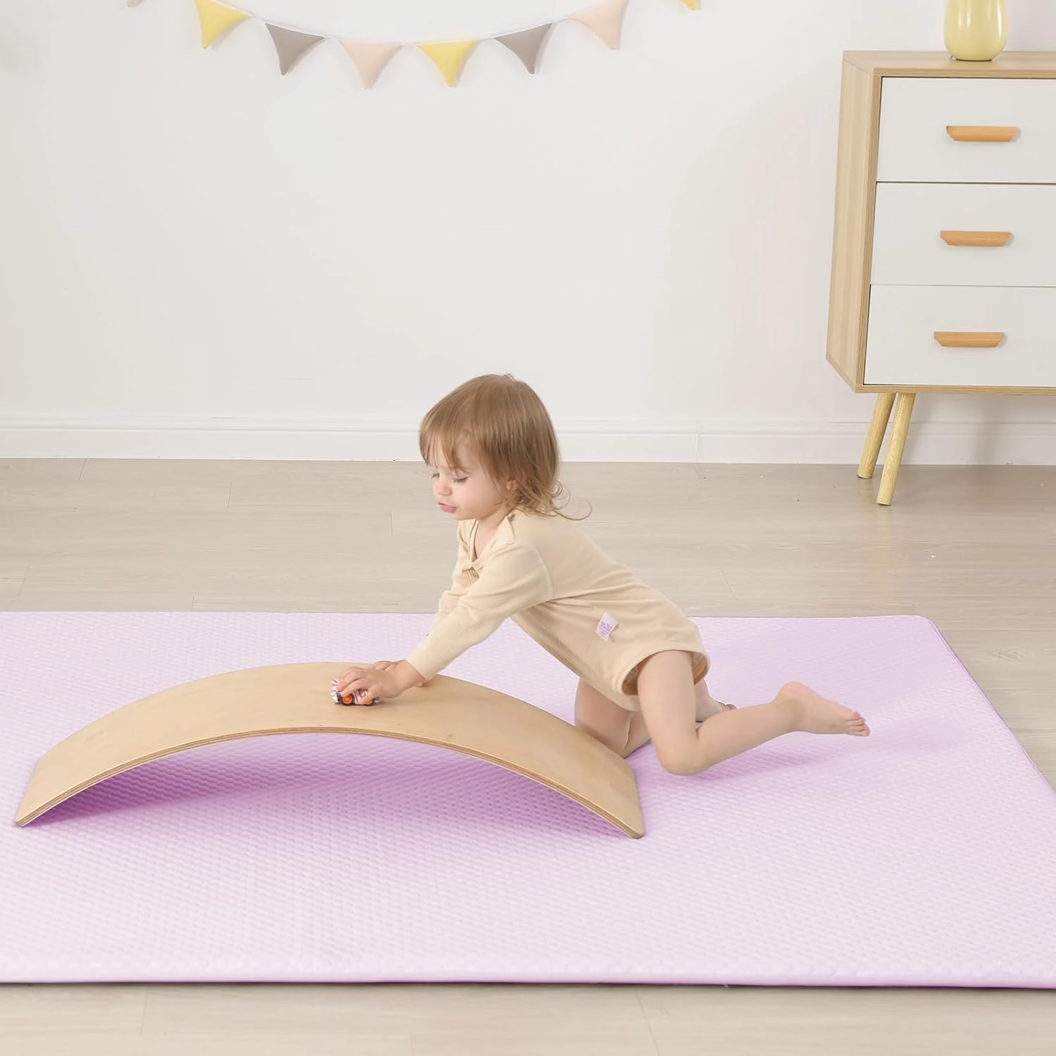 Baby Play Mat for Summer,1.3 Thick Memory Foam Cooling Floor Tummy Time Mat, Soft & Breathable, Non-Slip Rectangular for Toddlers’ Playtime & Rest(Pink,39"x59")