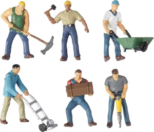 Bachmann Trains - FIGURES - CONSTRUCTION WORKERS (6pcs/pk) - HO Scale