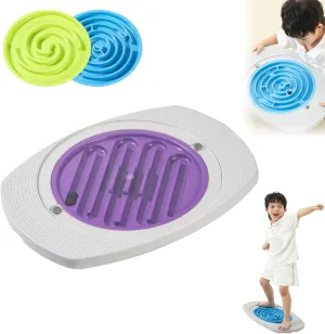 Balance Board Maze, Balance Board Kids，Anti-Slip Labyrinth Rocking Seesaw, 20 Inch Wobble Board Sensory Training with 2 Balls, 3 Replacement Labyrinth Board