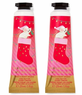 Bath and Body Strawberry Pound Cake Shea Butter Hand Cream | Set of 2 (1 Oz Each)