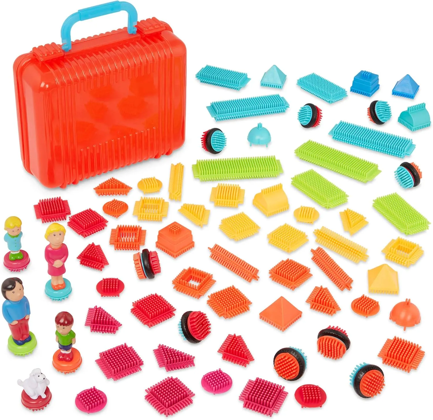 Battat- Bristle Blocks- STEM Interlocking Building Blocks- 85 pc Playset- Reusable Storage Bin- Developmental Toys for Toddlers & Kids- 2 Years  