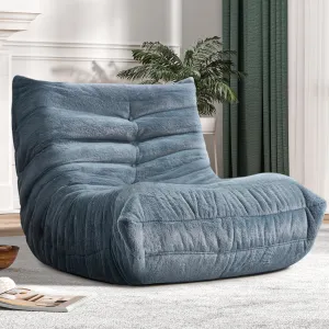 Bean Bag Chair Big Sofa Beanbag Chair for Adults Fireside Chair Bean Bag Lounger with Memory Foam Filled for Home,Apartment or Gaming Venue(Bluegrey Plush)