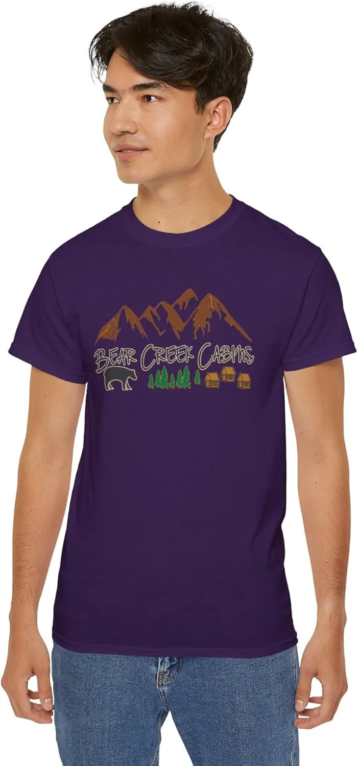 Bear Creek Cabins T-Shirt, Nature Lover Tee, Mountain Retreat Shirt, Wildlife Cabin Top, Outdoor Camping Apparel, Forest